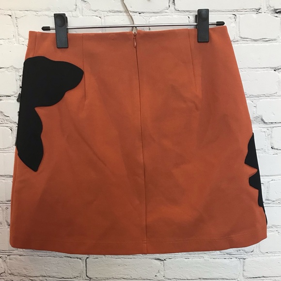 Maeve Orange Bold Appliqué Mini Skirt size Small - Picture 9 of 9